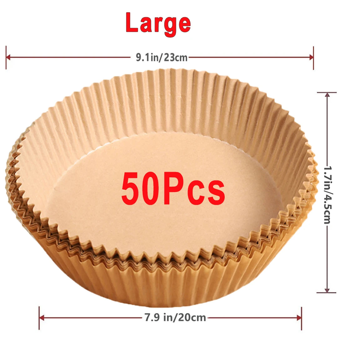 Air Fryer Disposable Liners – Grease-Proof Paper (50/100PCS)