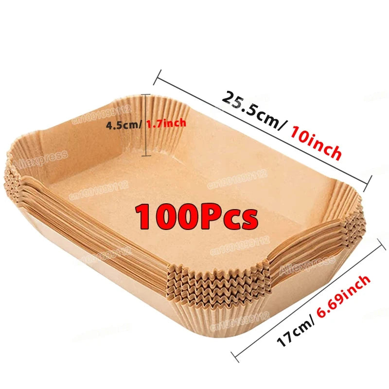 Air Fryer Disposable Liners – Grease-Proof Paper (50/100PCS)
