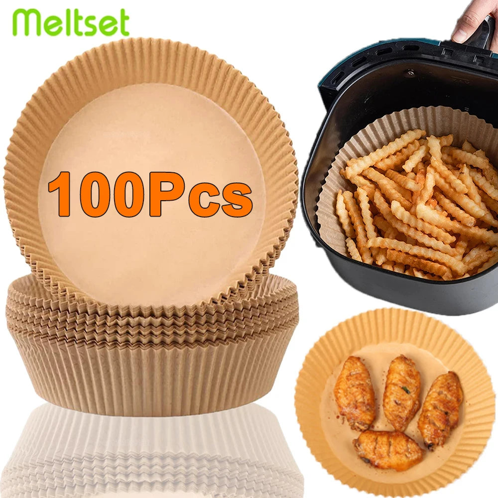 Air Fryer Disposable Liners – Grease-Proof Paper (50/100PCS)