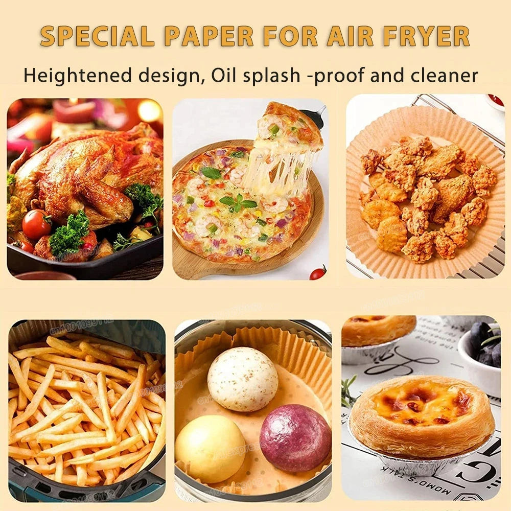 Air Fryer Disposable Liners – Grease-Proof Paper (50/100PCS)