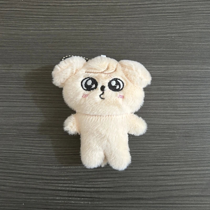 Charmoji Cryboo – emotional beige plush keychain with big teary eyes, soft kawaii collectible plush toy