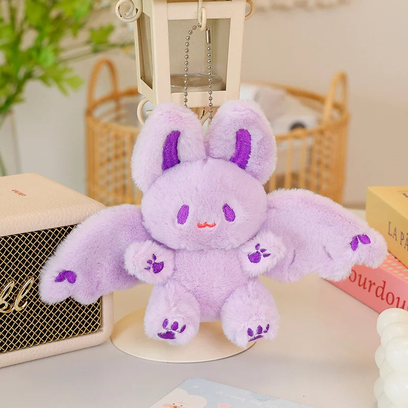 Soft and cuddly bat plush toy with kawaii features, perfect as a cute stuffed animal gift for kids, teens, or plushie collectors
