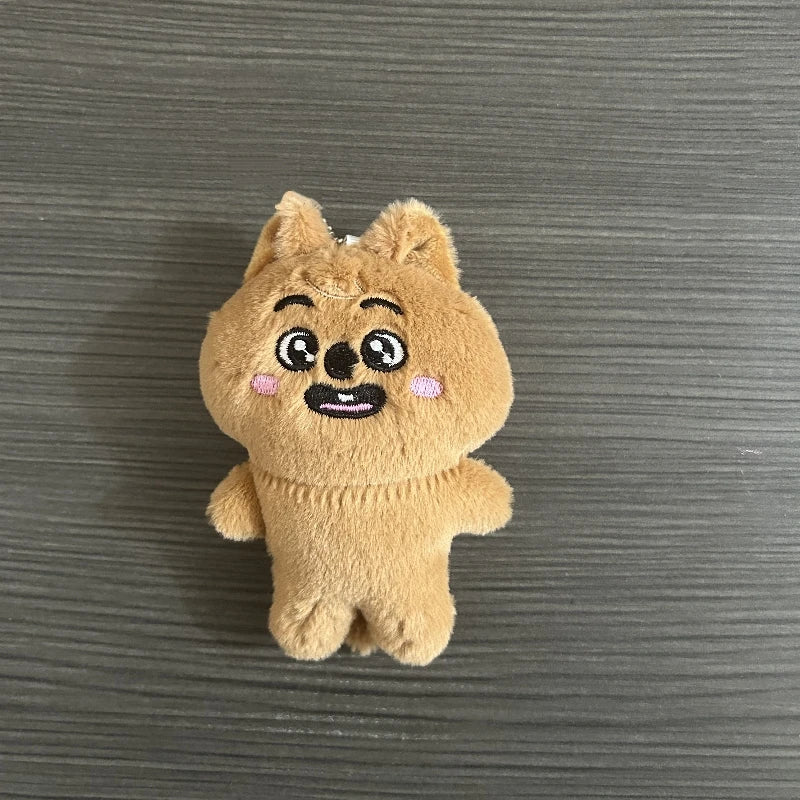 Charmoji Giggu – brown plush keychain with excited open-mouth expression, fun kawaii soft toy charm