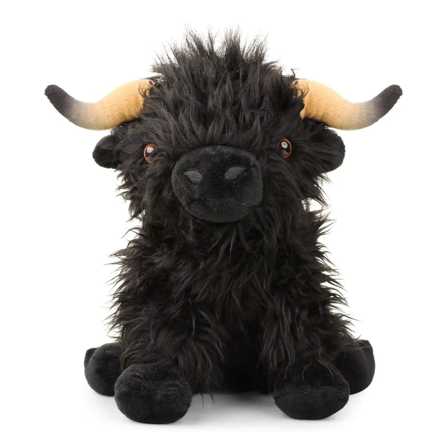 alt="Soft and cuddly Highland Cow plush toy, perfect as a cute stuffed animal gift for kids, collectors, or anyone who loves rustic charm"