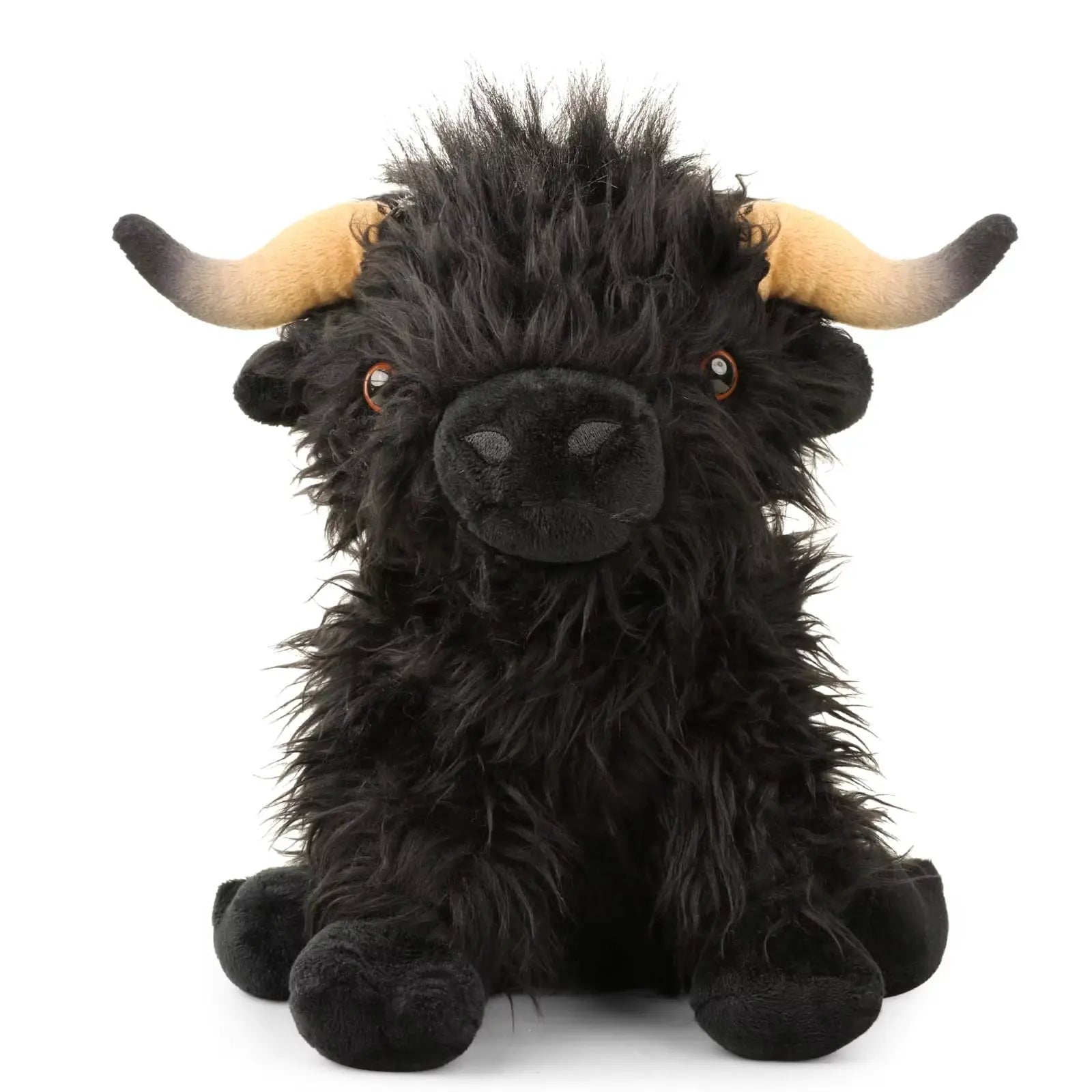 alt="Soft and cuddly Highland Cow plush toy, perfect as a cute stuffed animal gift for kids, collectors, or anyone who loves rustic charm"