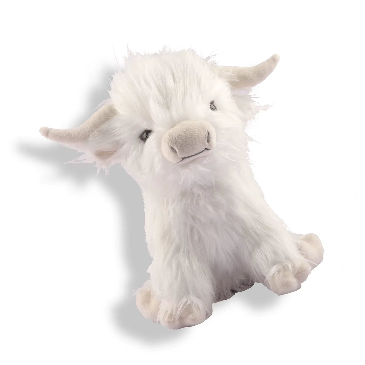 alt="Soft and cuddly Highland Cow plush toy, perfect as a cute stuffed animal gift for kids, collectors, or anyone who loves rustic charm"