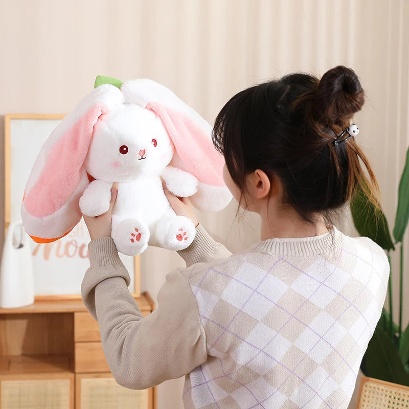 alt="Kawaii fruit-themed bunny plush toy in soft pink, perfect for cuddling or gifting"