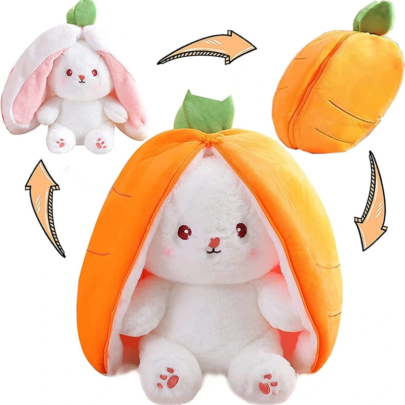alt="Kawaii fruit-themed bunny plush toy in soft pink, perfect for cuddling or gifting"